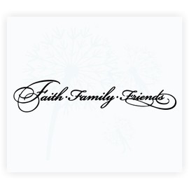 Vinyl Wall Decal Faith Family Friends - Christian Verse Wall Decal - Inspirational Scripture Wall Art Sticker - Quote Decals for Wall - Die-Cut Vinyl Wall Art