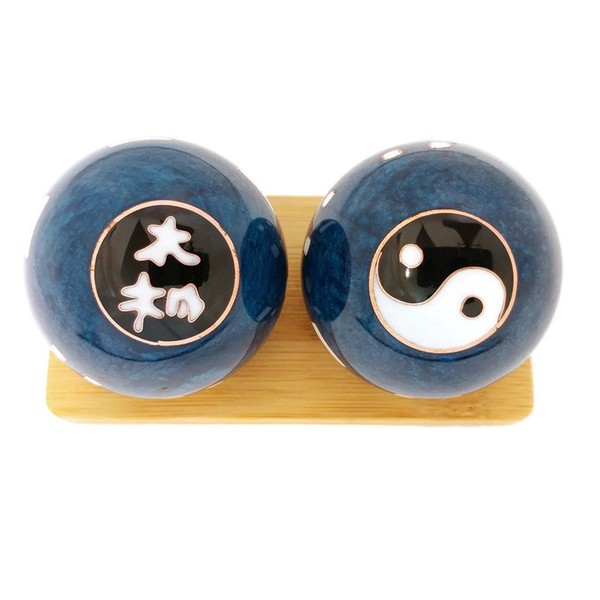 Top Chi Tai Chi Baoding Balls with Bamboo Stand (Medium 1.6 Inch)