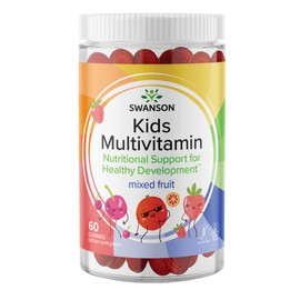 Swanson Kids Mixed Fruit Multivitamin Gummies - Daily Supplement Promoting Overall Health & Wellness - All Natural Formula to Help Support Healthy Growth & Development - (60 Gummies)