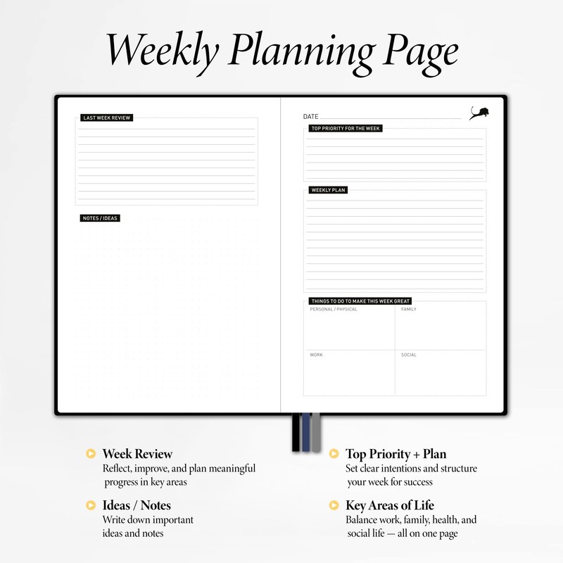 Daily Planner 2026, Calendar & Life Organizer to Improve Time-Management,