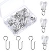 Barydat 20 Set Curtain Track Roller Hooks 0.59 inch Diameter