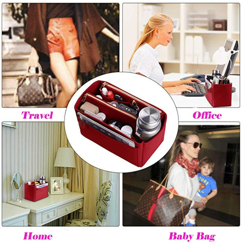 YXBQueen Handbag Organiser Bag Organiser with Compartments Purse Insert Bag