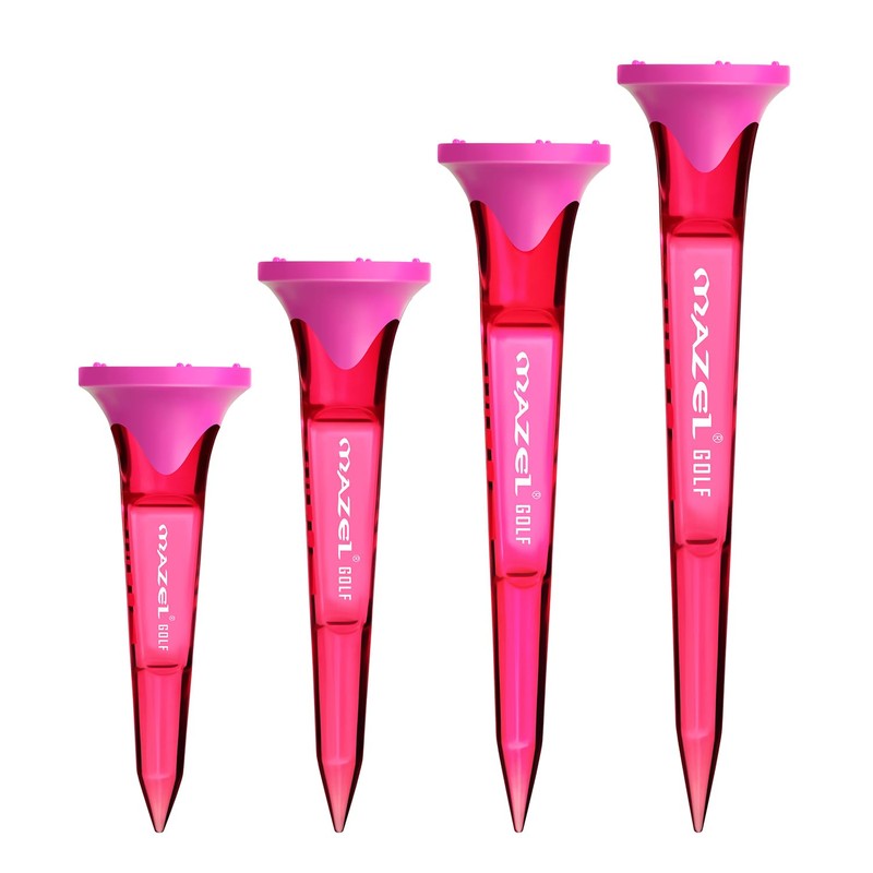 MAZEL Transparent Plastic Golf Tees for Increased Distance and Durability