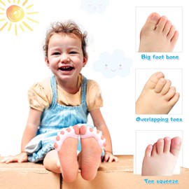 ERSANLI Latest Version Of Children’S Gel Toe Separator And Bunion Separator For Separating And Correcting Overlapping Toes (Children, Beige, 2 Pcs)