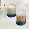 xigua 4 Pack Apothecary Jars with Lid, Gold & Blue,