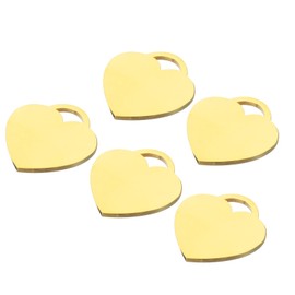 MECCANIXITY Metal Blank Tags Stamping, 1"x1" Gold Stainless Steel Blank Dog Tags DIY Engraving Blank Tags for Pet Dog ID Tags, Pendant Decoration, Craft Tags, Pack of 5