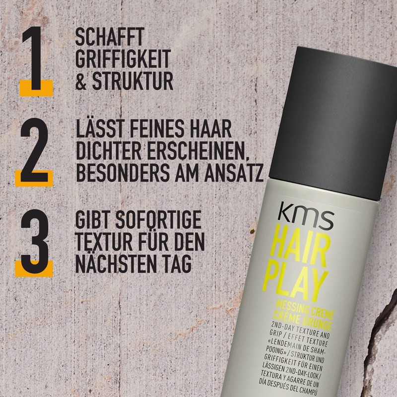 KMS HAIRPLAY Brass Cream for "2nd Day Look" and Grip,