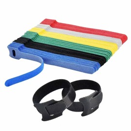 60 PCS 6 Inches Reusable Cable Ties, Adjustable Cord Straps, Cable Organizer, Cord Wrap and Hook Loop Cords Management (60, Six colors-6inch)