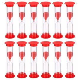 12 Pack Red Sand Timer, 2 Minute Sand Clock Timer Hourglass Countdown Timer for Kids Brushing Teeth, Games, Classroom, Home and Kitchen