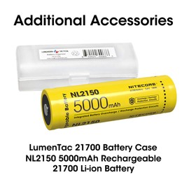 NITECORE MH12V2+NL2150 (MH12 v2) 1200 Lumen USB-C Rechargeable Tactical Flashlight with 2X 5000mAh Battery and LumenTac Battery Case
