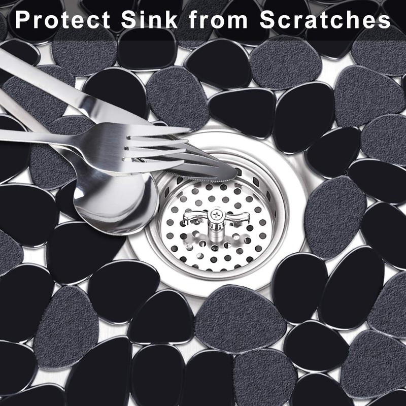 Yolife Pebble Kitchen Sink Mats, PVC Sink Protectors Mat for