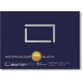 Non-Warping Watercolor Paper Block - 100% Cotton Paper,20 Sheets of 160lb/350gsm Cold Press Watercolor Art Supplies for Wet, Dry, and Mixed Media Painting - Premium Art Paper (7 x 5'')