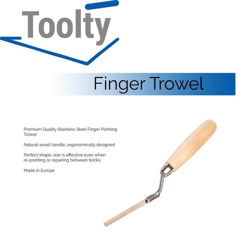 Toolty Tuck Pointer Trowel, Stainless Steel Finger Pointing Trowel, Hand