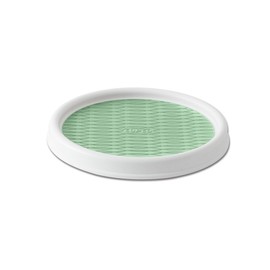 Copco 5224643 Non-Skid Pantry Cabinet Lazy Susan Turntable, 9-Inch, White/Green