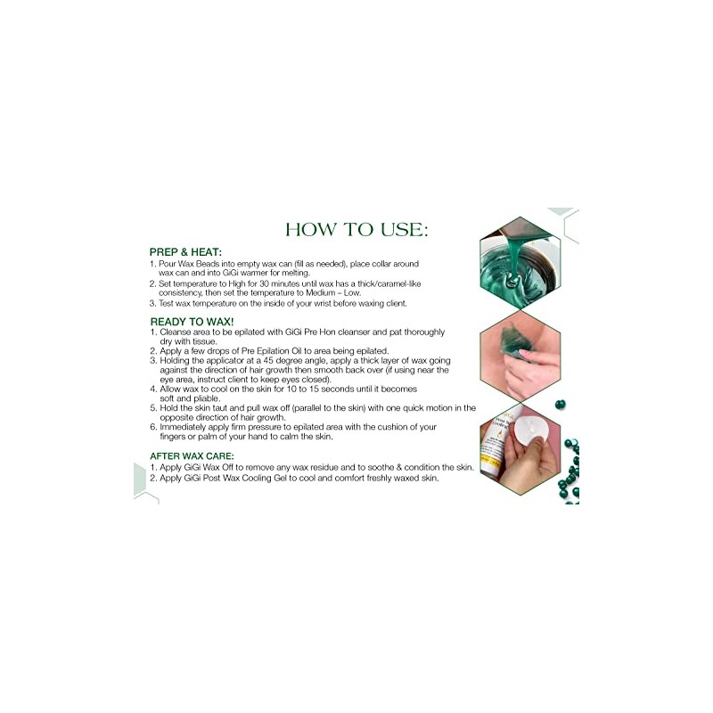 GiGi Nourishing Aloe Hard Wax Beads para depilación, 14 oz