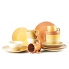 HomeVss, Color Wave Stoneware 16pc Dinnerware Set, Honey Comb