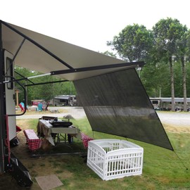 Leaveshade RV Awning Sunshade Screen ● Tentproinc 10' X 14' 3''- Black Mesh Sun Shade ● Block Patio Front Sun Light ● Motorhome Camping Trailer UV Sunblocker ● Canopy Sunscreen -3 Year Warranty