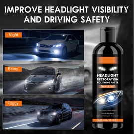 2pcs Car Headlights Restoration Kit, 2025 New Headlight Stain Remover Polishing Paste, Repair with Scratch Removal, Headlight Polish Cleaner for Cloudy Headlights Long-Lasting Clarity