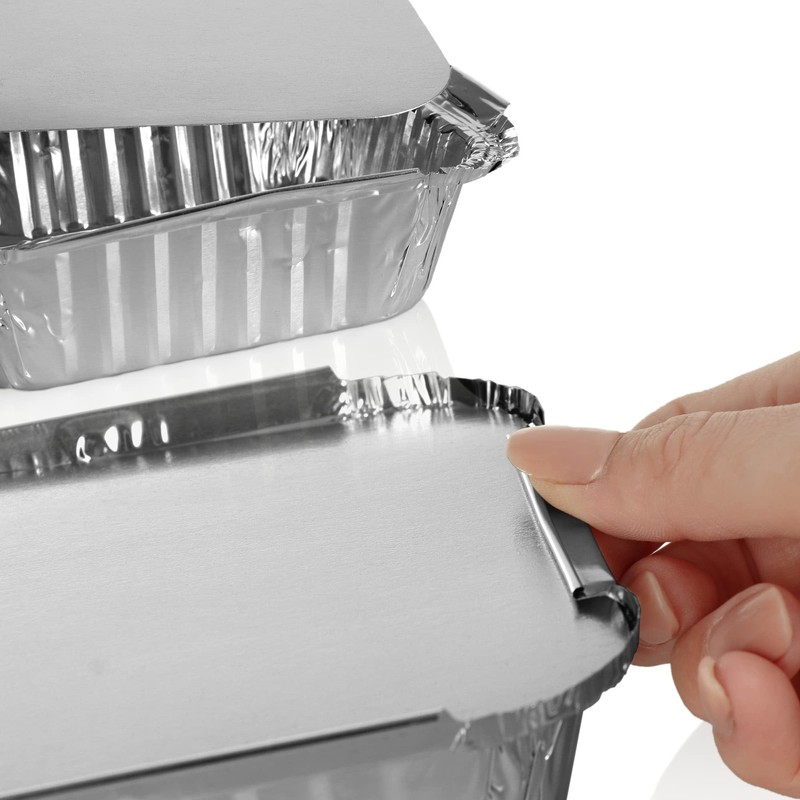 com-four® 24 x Aluminium Bowls - Casserole Dish with Lid