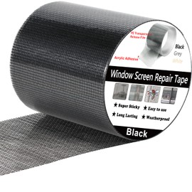 Wohohoho Window Screen Repair Tape, 4 in X 20 FT (240IN) Black Screen Patch Repair Kit, 3-Layer Strong Adhesive Invisible Screen Tape Mesh Repair for Windows, Doors Garage Mosquito Net Magnetic Screen