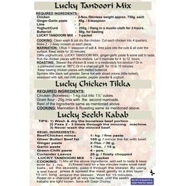 Lucky Masale Tandoori Seasoning Mix, No Color Added, Indian Spice Mix for Barbecue Flavor, Low Sodium, No MSG, 50g (Pack of 5)