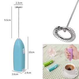 Espumador de leche, espumador de café, batidor eléctrico, miniagitador eléctrico de cocina, espumador de leche de mano para café, huevo, batidor de leche y batidor de acero inoxidable