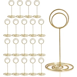 20PCS Table Number Holders, 3.35 Inch Place Card Holder, Table Number Stands for Wedding Party Banquets Graduation Reception Restaurant Home Centerpiece Decorations Office Memo Picture Photo (Gold)