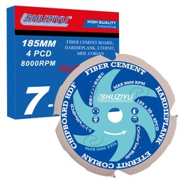 LSHUZIYU 185mm-4PCD, Centre hole 30mm, Polycrystalline Diamond Tipped 4 PCD, Hardie blade, Fiber Cement Board Circular Saw Blade