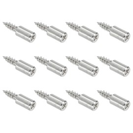 QUARKZMAN Shelf Support Pins, 12 Pieces Shelf Pins, Self Tapping Screws for Kitchen Furniture, Bookcase, Display Cabinet and Wardrobe (Silver)