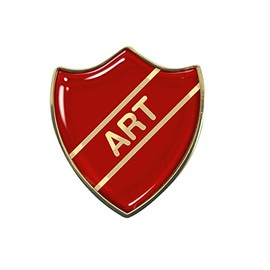 Capricornone Art Gel Domed Red School Shield Badge