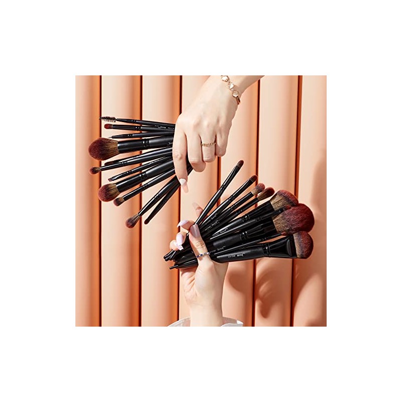 Jessup Set 21 Profesional Brochas Maquillaje Vegana para Rostro y