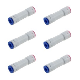 MEETOOT 6PCS 1/4'' Quick Connect Check Valve Push to Connect One Way Check Valve One-way Through Water Purifier Check Valves Quick Connect Fittings RO Water Filters Reverse Osmosis System
