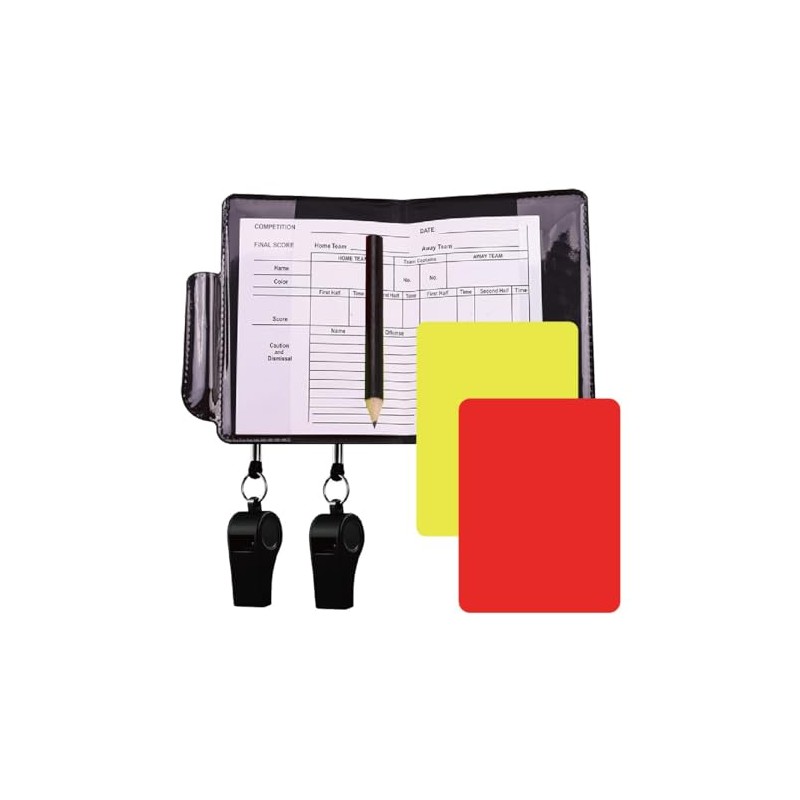 Football Referee Card Set, Set of 2 with Red/Yellow Cards,