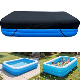 120 x 72 inch Inflatable Rectangle Pool Cover 10 x 6 ft Inflatable Rectangular Pool Covers Garden Outdoor Above Ground Swimming Pool Shades Backyard Adult Pool Accessories Rainproof Waterproof