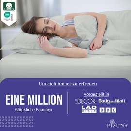 Pizuna Fitted Sheet 170 x 200 cm - 180 x 200 cm Cotton Silver, 1000 Thread Count Made of 100% Long Staple Cotton in Satin Weave Thick Fitted Sheet with 40 cm Deep Pocket