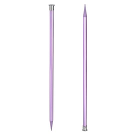 uxcell 2Pcs Aluminum Knitting Needles 10mm (US Size 15) Single Pointed Knitting Needle 13.8 Inches Length Metal Weaving Tool for Handmade Projects DIY, Light Purple