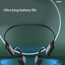 Bone Conduction Headphone BT 5.3, Open Ear Bone Conduction Headset Clear Sound ENC Noise Cancellation, 10H Playtime, IPX6 Waterproof, for Outdoor Sports