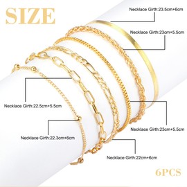 Hebterrka Gold Anklet for Women Waterproof Dainty 14K Gold Plated Anklet with Layered Cuban Link Chains, L, Plastic