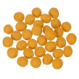 sourcing map 30 Pcs Wool Felt Balls Beads, 0.6 Inch Felt Pom Poms for Crafts, Handmade Pompoms Bulk Small Bead for Nursery Handicrafts and DIY Art Decoration, Dark Yellow