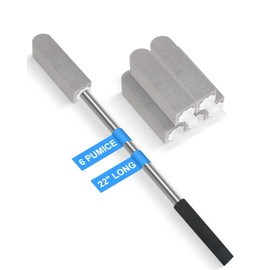 6 Pack Pumice Stone Toilet Bowl Cleaner with Long Stainless Handle - 22" Longer Pumice Stone for Cleaning - Hard Water Ring Stains Remover Brush for Toilet, Bathroom, Kitchen, Sink, Pool, Tile, Grill