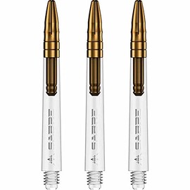 Mission Darts Sabre Shafts | Durable Clear Polycarbonate Stems with Coloured Aluminium Top | 1 Set of 3 Shafts | Gold | Medium (S1536)