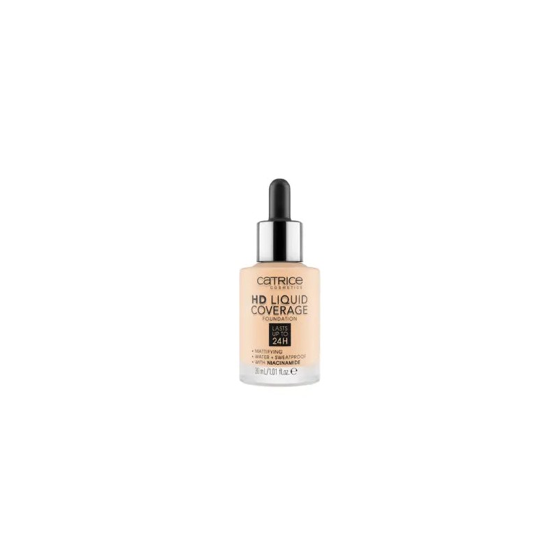 Catrice HD Liquid Coverage Foundation, 066 Warm Toffee - Medium