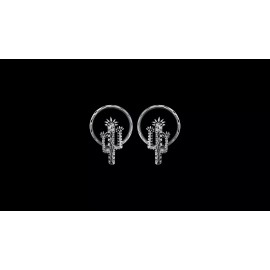 Mainland Silver Southwest Cactus Earrings • 925 Sterling Silver • Saguaro Cactus • Navajo...