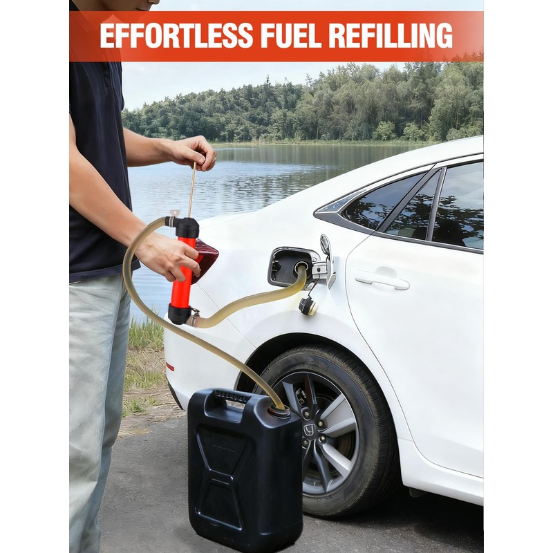Hand Fuel Transfer Pump with Leakproof Clamps - Versatile Manual