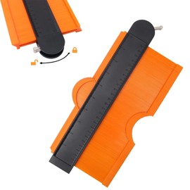 Contour Gauge with Lock, 10Inch Contour Gauge Duplicator, Easy Transfer Contour Gauge Duplicator Tool Precisely Cut for Carpenter Must Have Tool for DIY Enthusiast (Orange)