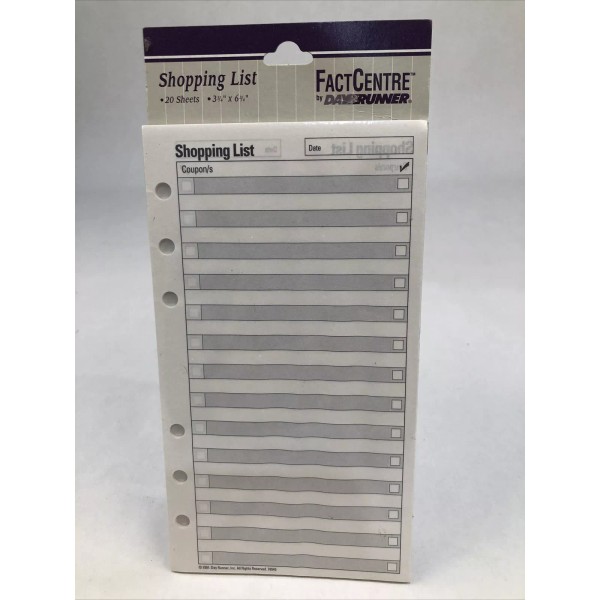 Day Runner Fact Centre by Day Runner Shopping List 3