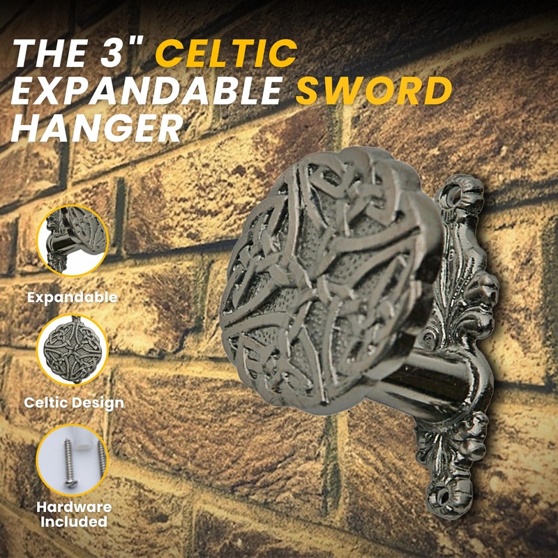 SZCO 3” Celtic Sword Expandable Hanger Wall Mount – Adjustable