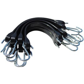 Tensioning Rubber Set (8 x 25 cm) Black Expander EPDM Tension Rubbers with S-Hooks, Strong Outdoor Rubber, UV-Resistant