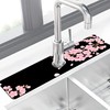 Dish Drying Mat for Kitchen Sink Romantic Cherry Blossoms plash