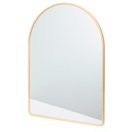 Arched Wall Hanging Acrylic Mirror with Wood Frame - Natural